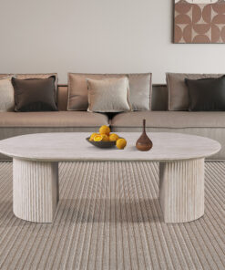 Lagos salontafel 120 cm ovaal – travertijn beige