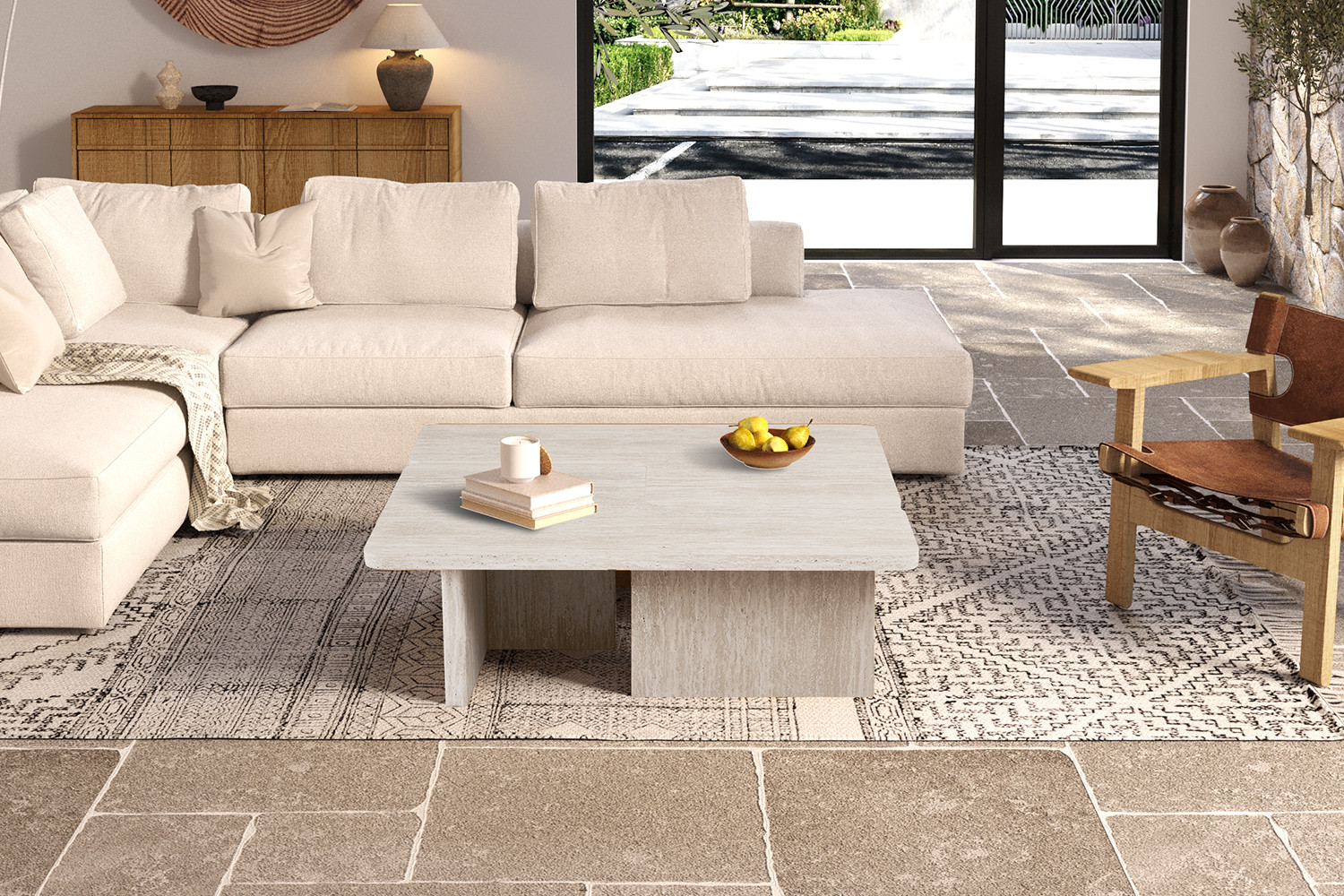 Arallo salontafel – travertijn beige - Image 2