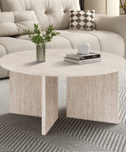 Drasir salontafel rond – travertijn beige