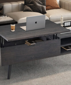 Justine salontafel – opklapbaar blad donkerbruin