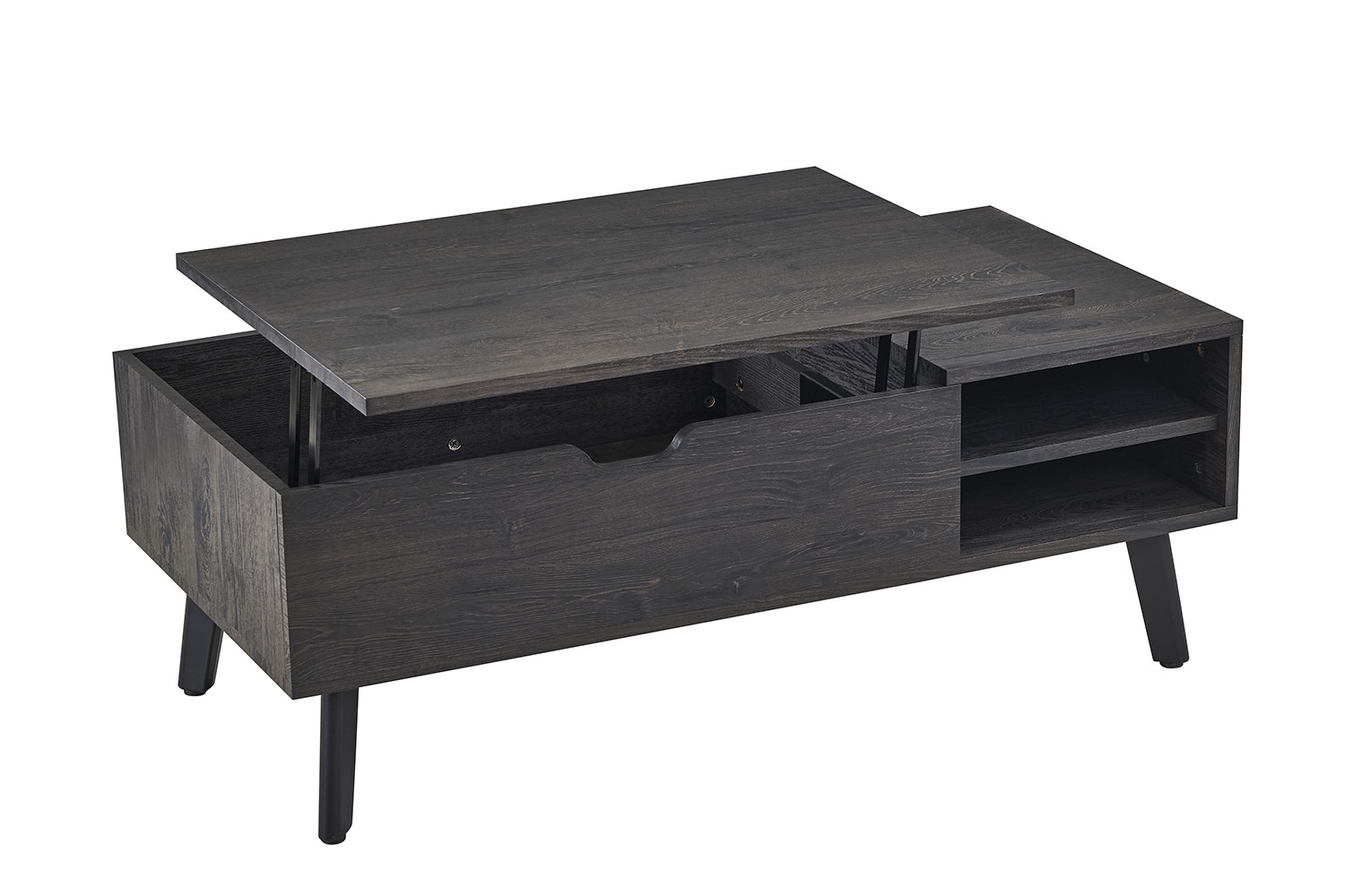 Justine salontafel – opklapbaar blad donkerbruin - Image 9