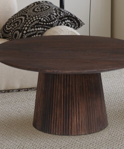 Miguel salontafel 80 cm rond – donkerbruin mangohout