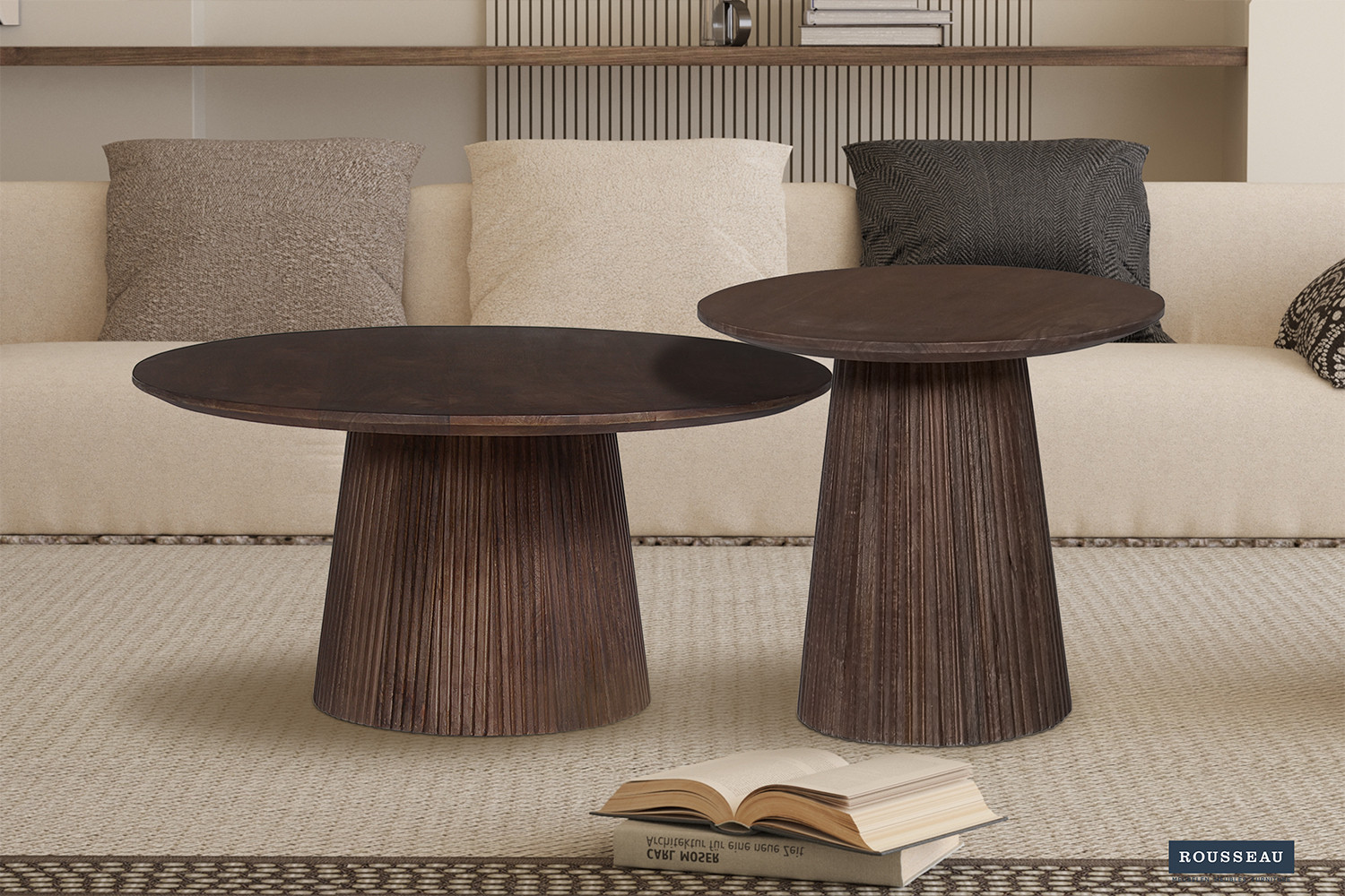 Miguel salontafel 80 cm rond – donkerbruin mangohout - Image 2