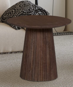 Miguel salontafel 50 cm rond – donkerbruin mangohout
