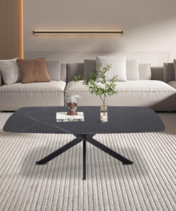 Apollo salontafel 130 cm Deens ovaal – zwarte steen