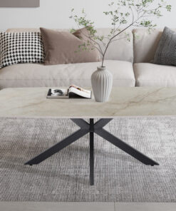 Apollo salontafel 130 cm Deens ovaal – steen beige