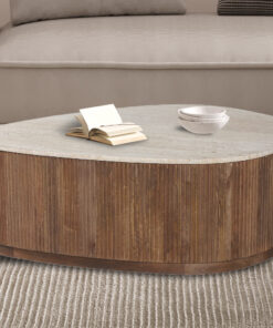 Nolan salontafel 100 cm – mango & travertin