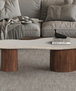 Marlon salontafel 120 cm – mango & travertijn