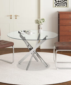 Tafel Lasi rond glas chroom 120 cm