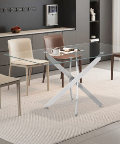 Lasi tafel – 160 cm glas chroom