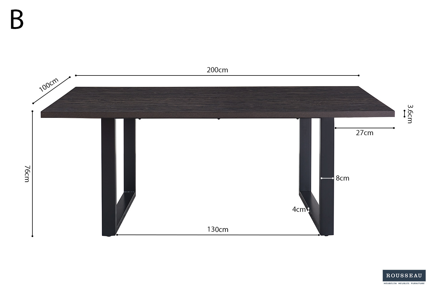 Alexander tafel – 200 cm donkerbruin - Image 7