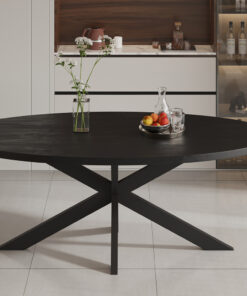 Alexa tafel – 200 cm ovaal mangohout zwart