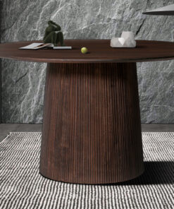 Miguel tafel – 130 cm rond mangohout donkerbruin