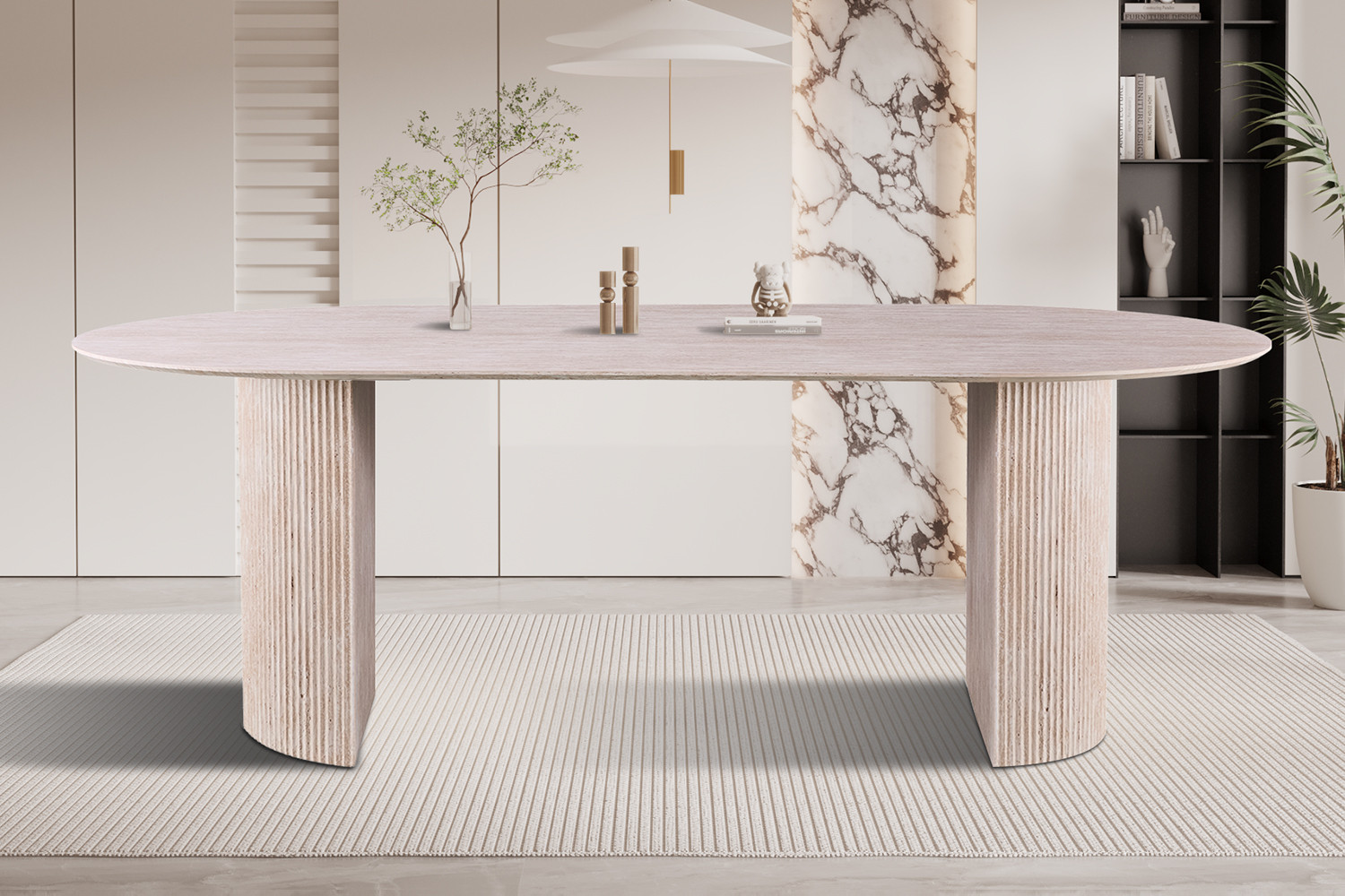 Lagos tafel – 220 cm ovaal travertin beige - Image 2