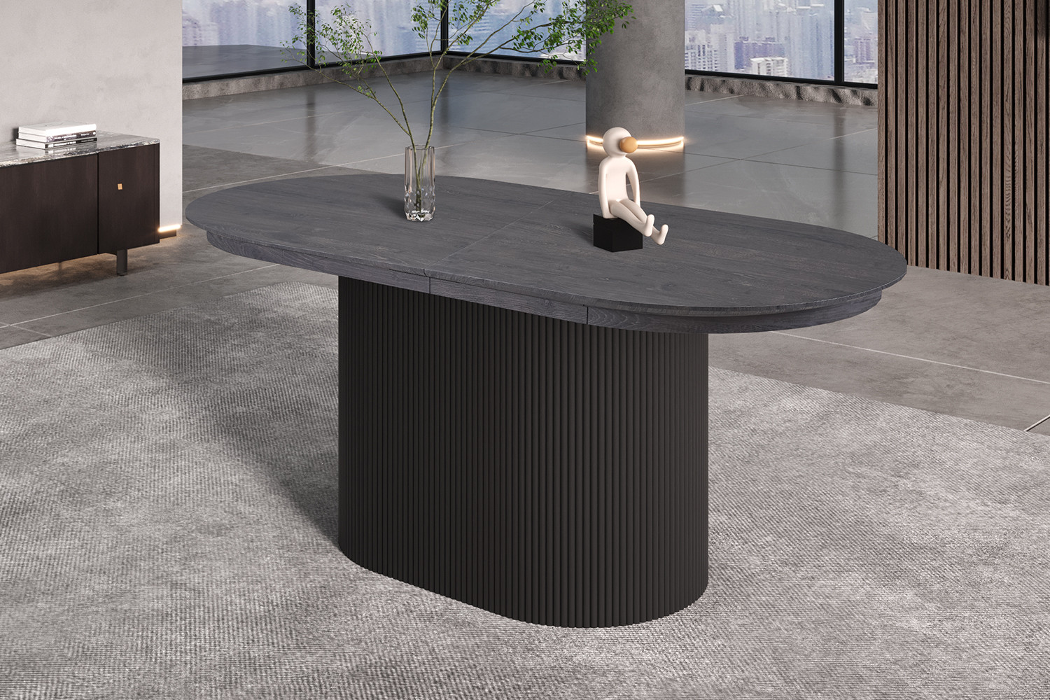 Lagos uitschuifbare tafel – ovaal donkerbruin - Image 4