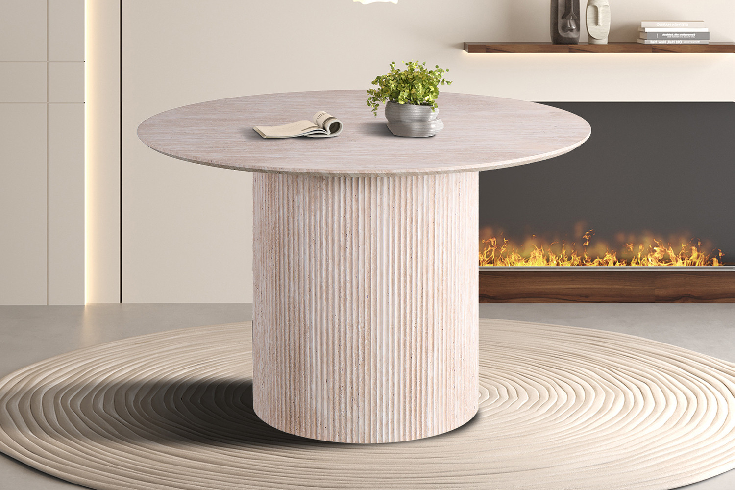 Lagos tafel – 120 cm rond travertin beige - Image 2