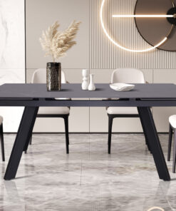 Hera uitschuifbare tafel – 160–240 cm zwart steen