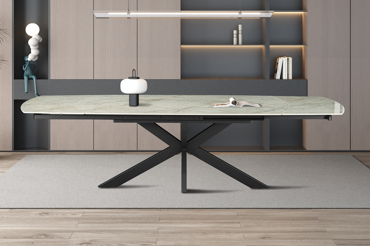 Ares uitschuifbare tafel – Deens ovaal steenbeige