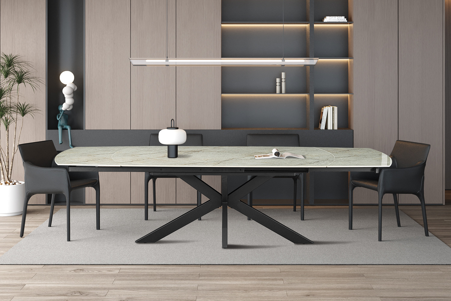 Ares uitschuifbare tafel – Deens ovaal steenbeige - Image 2