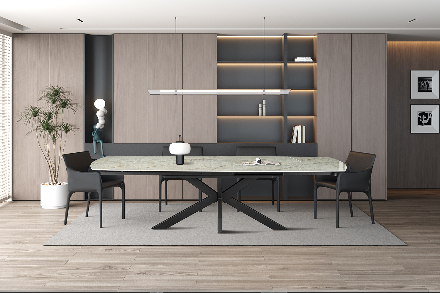 Ares uitschuifbare tafel – Deens ovaal steenbeige - Image 3