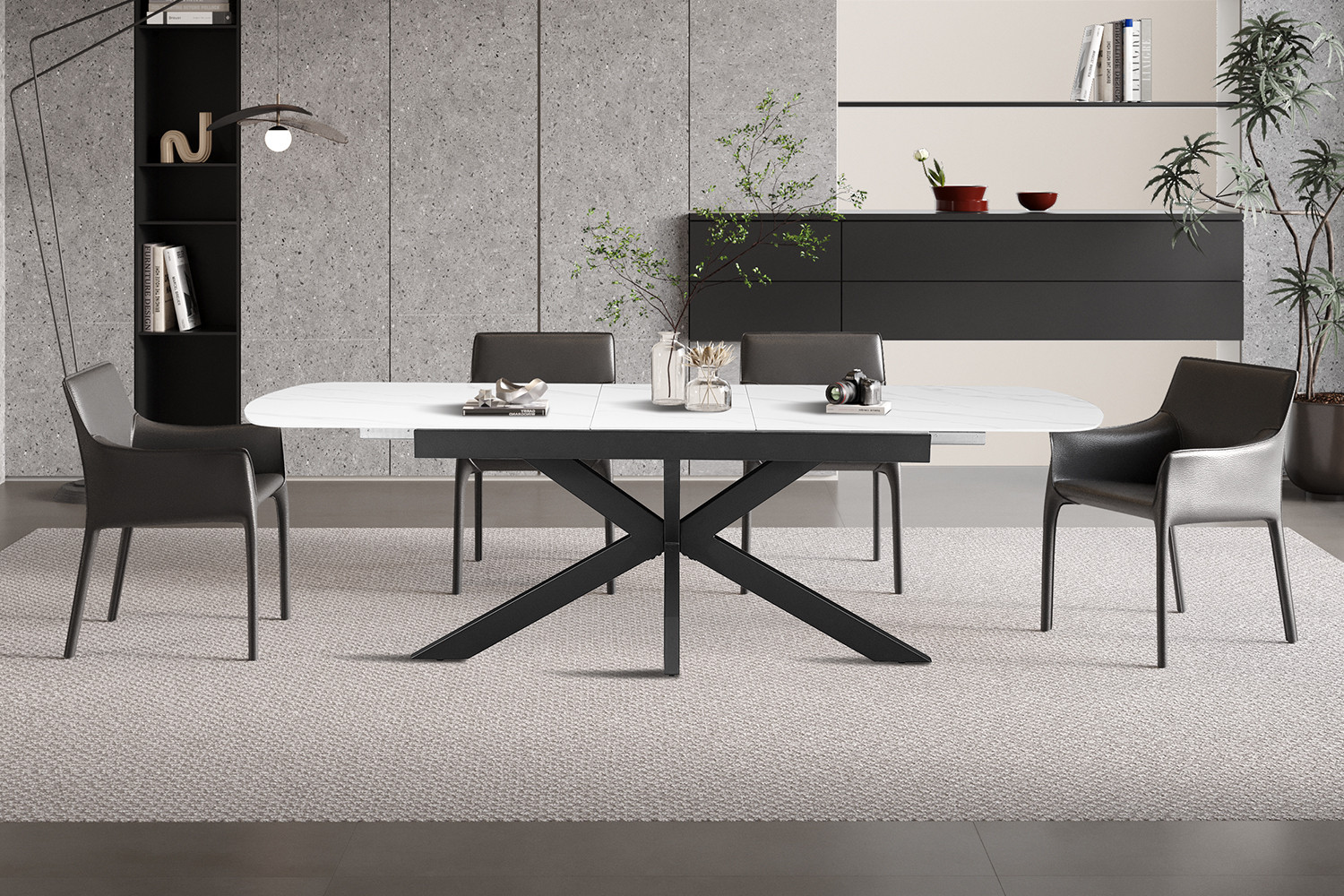 Hestia uitschuifbare tafel – Deens ovaal steenwit - Image 2