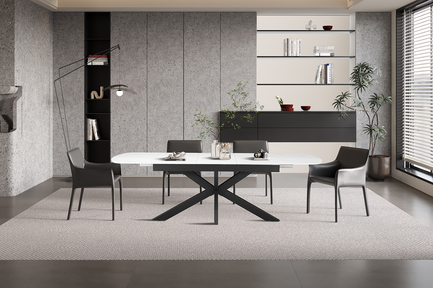 Hestia uitschuifbare tafel – Deens ovaal steenwit - Image 3