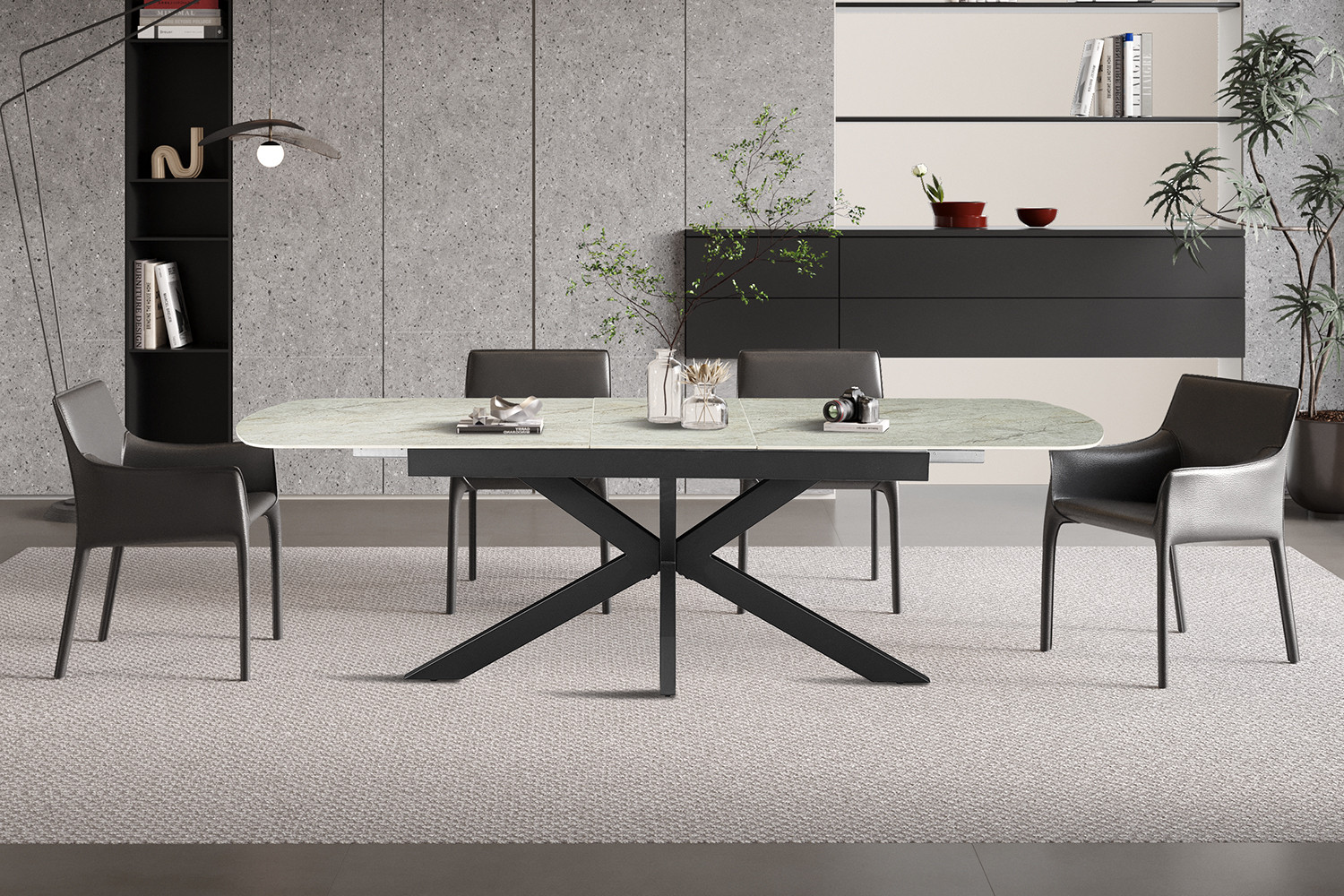 Hestia uitschuifbare tafel – Deens ovaal steenbeige - Image 2