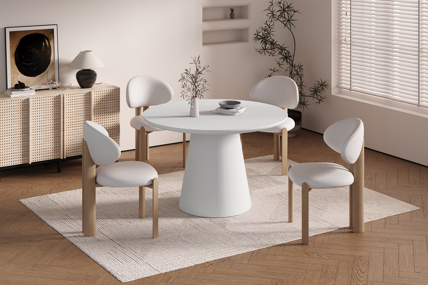 Tavira tafel – 120 cm rond cement ecru - Image 3