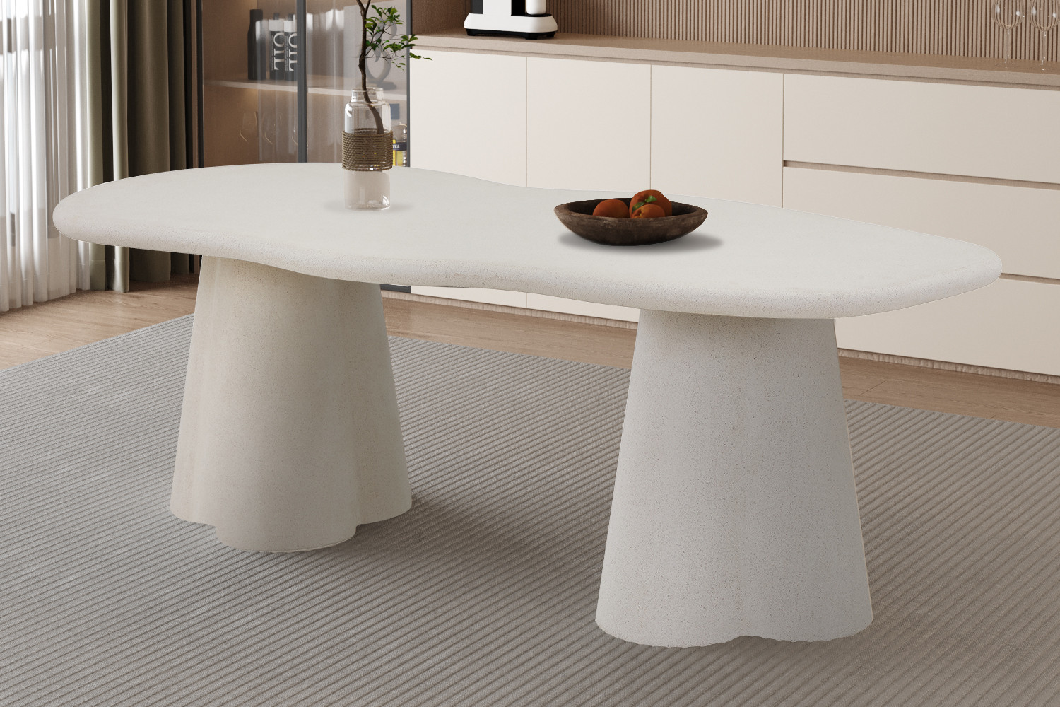Faro tafel – 220 cm organisch cement