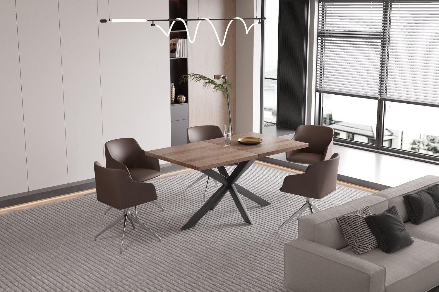 Kos uitschuifbare tafel – 160–200 cm donkerbruin - Image 5