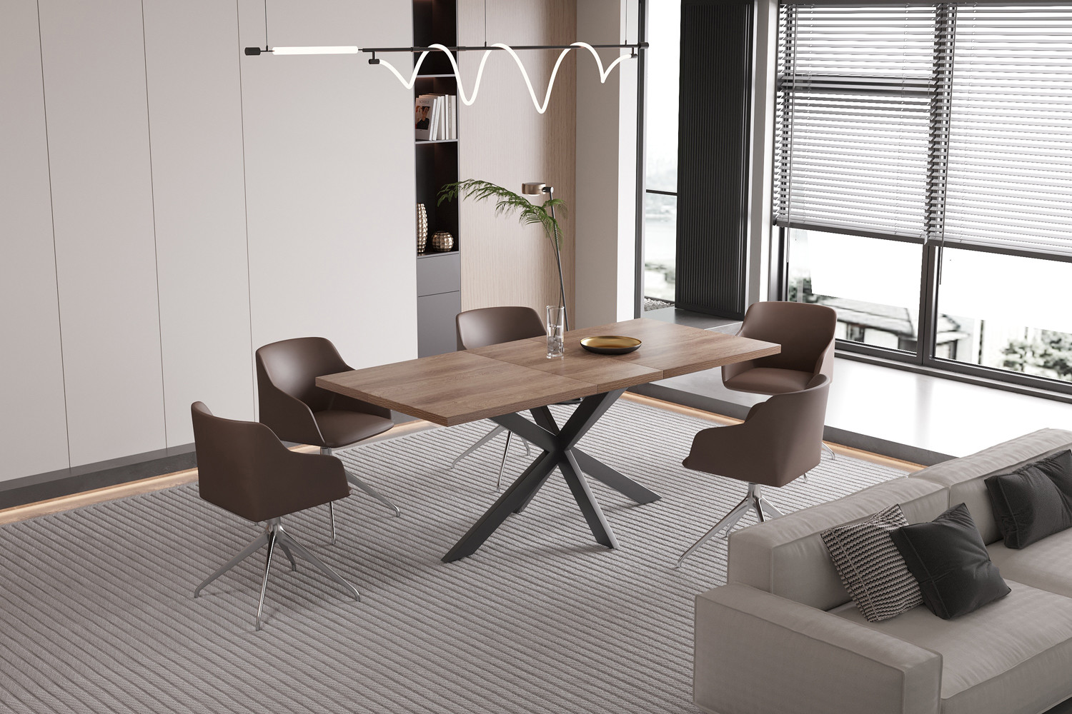 Kos uitschuifbare tafel – 160–200 cm donkerbruin - Image 6