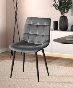 Juta stoel – fluweel donkergrijs