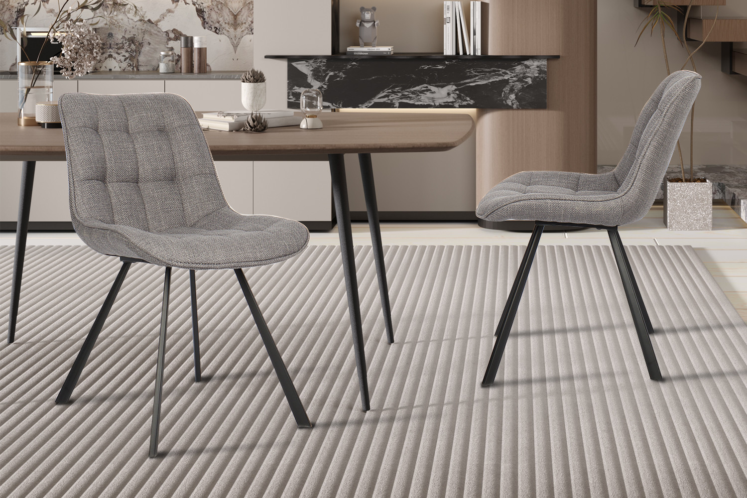 Ariba stoel – stof Montego grijs