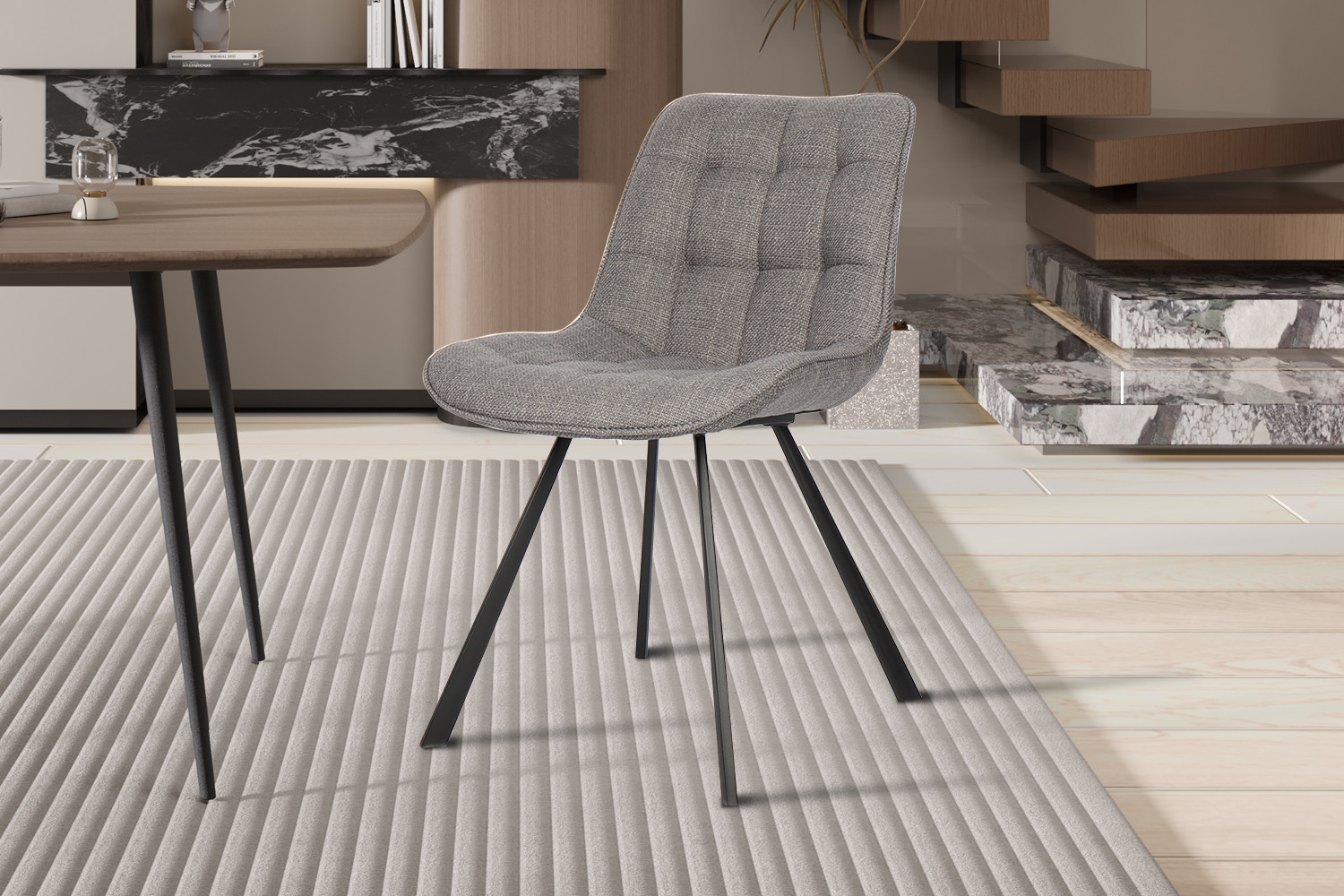 Ariba stoel – stof Montego grijs - Image 2