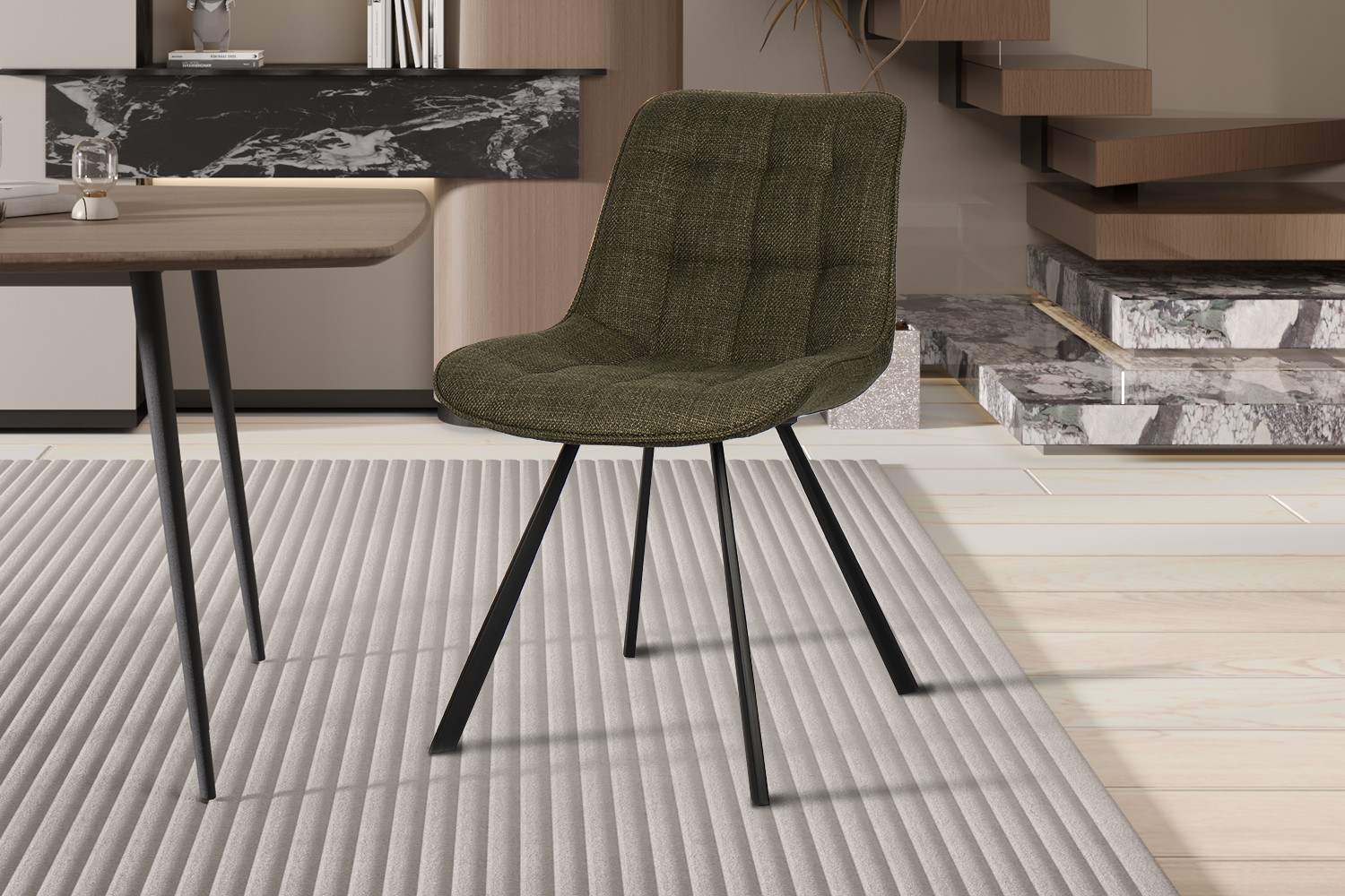 Ariba stoel – stof Montego groen - Image 2