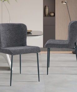 Lisa stoel – stof Raven donkergrijs