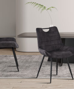 Nina stoel – fluweel grijs