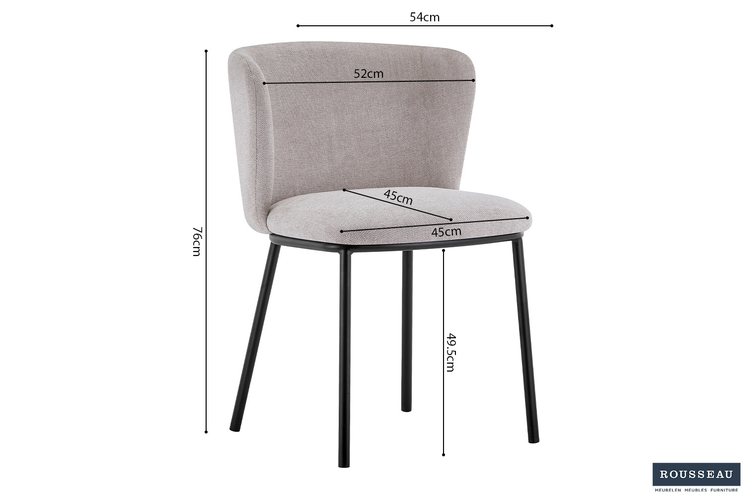 Arthur stoel – stof Belfast beige - Image 9