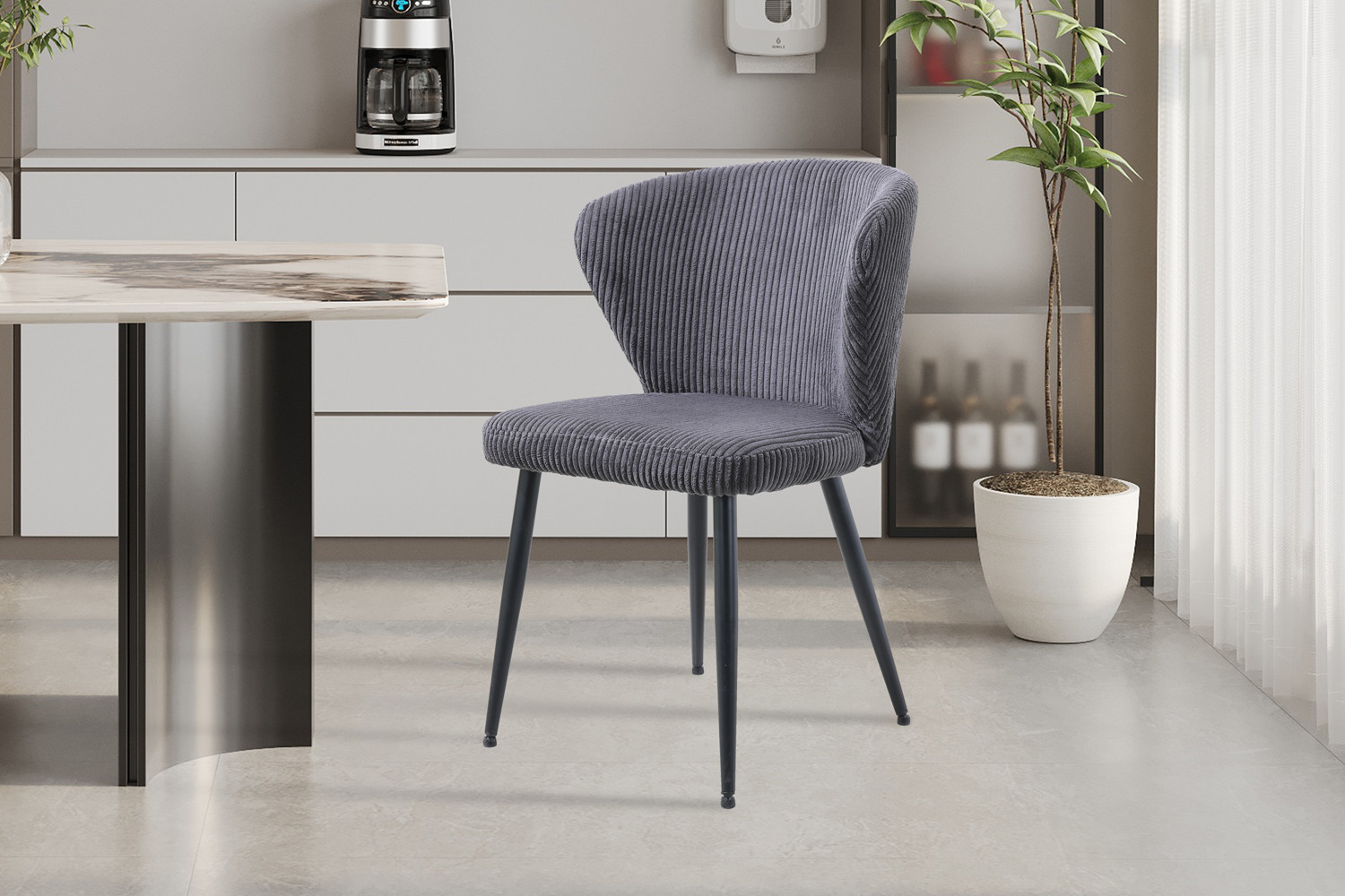 Tornado stoel – ribfluweel grijs - Image 2