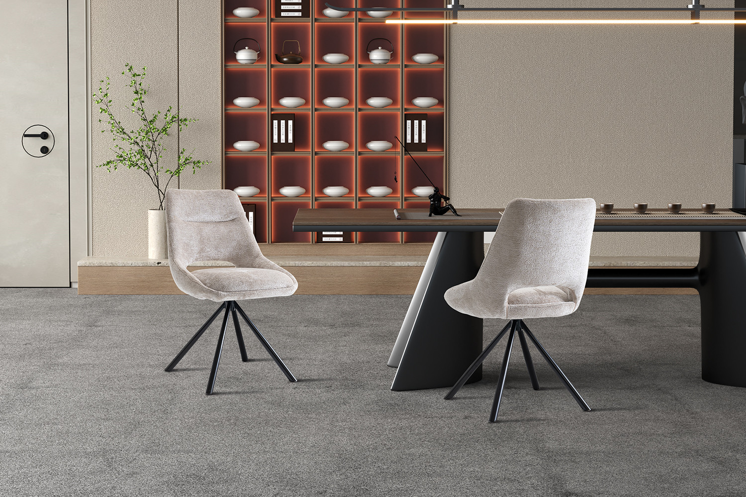 Dante stoel – stof beige - Image 3