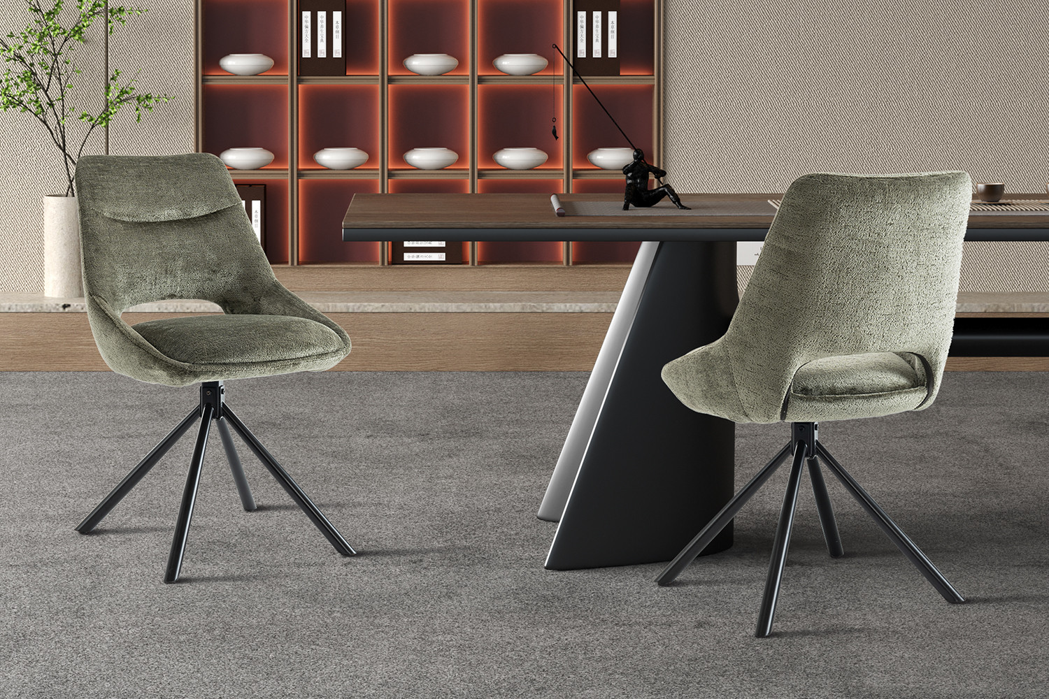 Dante stoel – stof groen