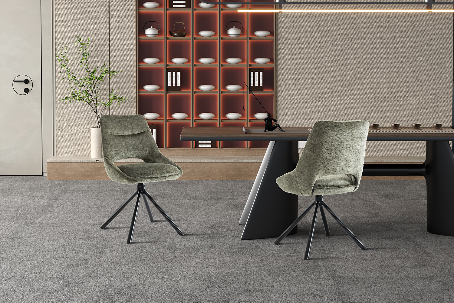 Dante stoel – stof groen - Image 3