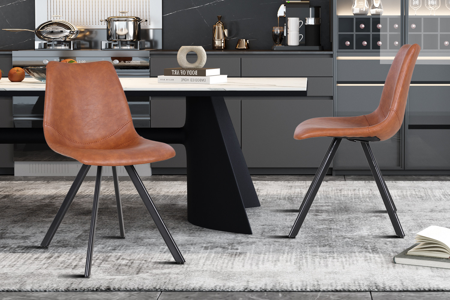 Emma stoel – PU cognac