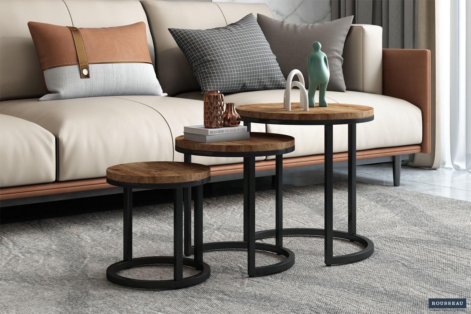 Bijzettafel Plano – 3-delig Mangohout