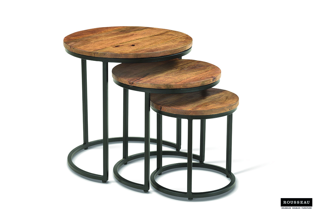 Bijzettafel Plano – 3-delig Mangohout - Image 5