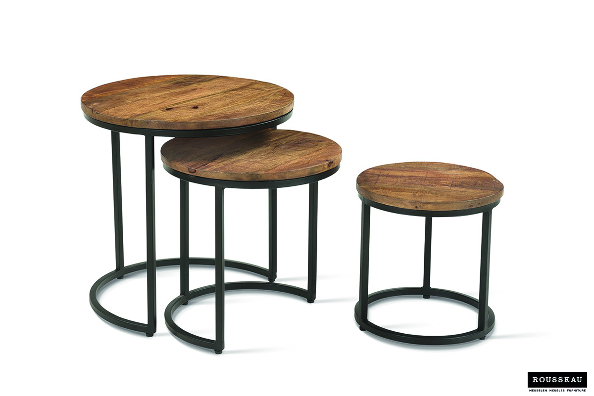 Bijzettafel Plano – 3-delig Mangohout - Image 6