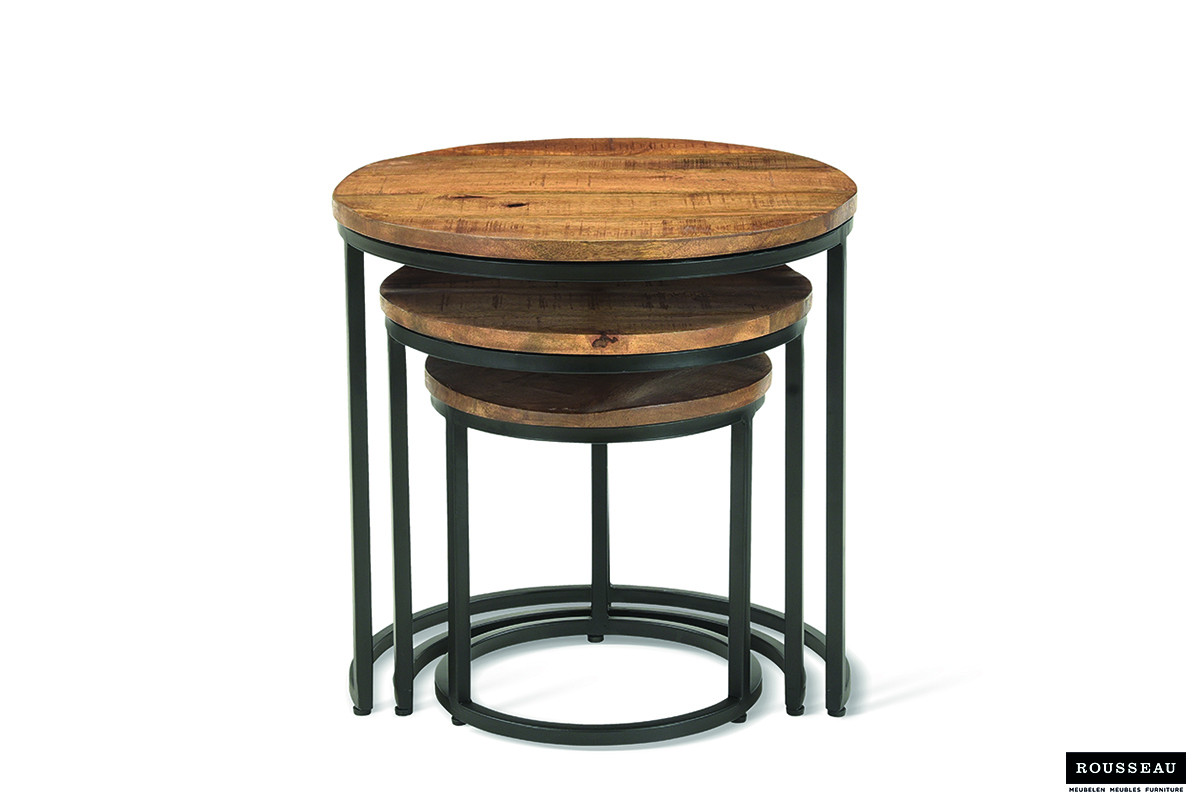 Bijzettafel Plano – 3-delig Mangohout - Image 7