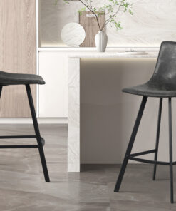 Counterstoel Ozan PU Zwart