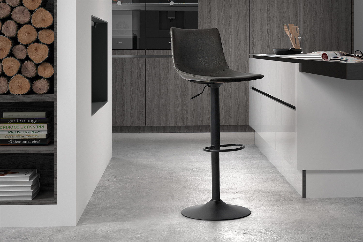 Barstoel Trevi – PU Zwart - Image 2