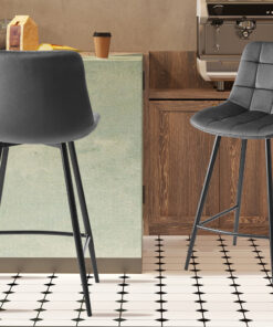 Counterstoel Juta – Fluweel Donkergrijs